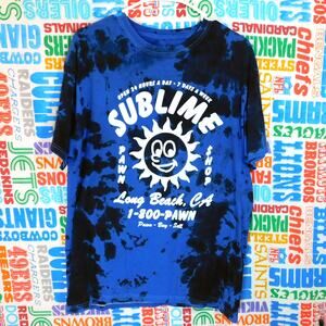 Sublime Tie Dye Pawn Shop Graphic T Shirt Size L Blue Black